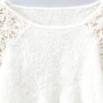 thumbnail image 3 of Gytharion Women's Lace Sleeve Sweaters Loose Solid Color Crew Neck Long Sleeve Patchwork Pullover Tops with Ribbed Cuffs Fashion Jumper Tops, 3 of 5