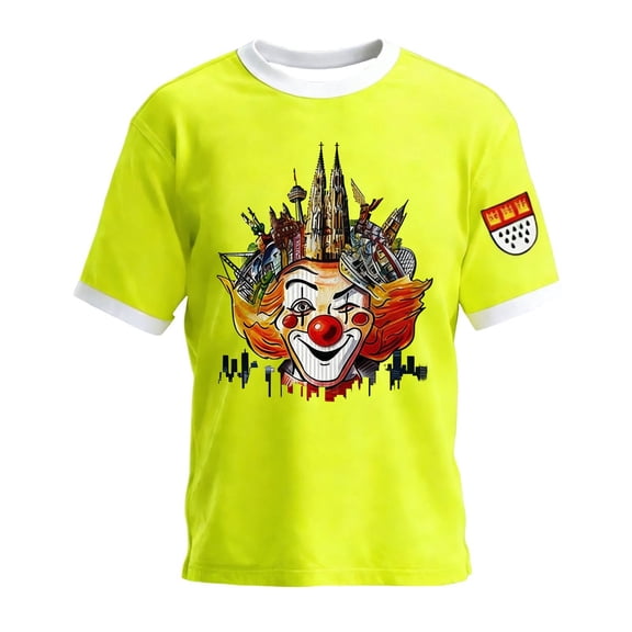IWRICH Men's Plus Size Mardi Gras T Shirts Crew Neck Short Sleeve Rave Tshirts Loose Fit Comfy Funny Tees Yellow XL