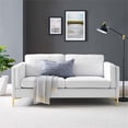thumbnail image 2 of Modway Kaiya Modern Polyester Fabric Sofa with Gold Metal Leg in White, 2 of 9