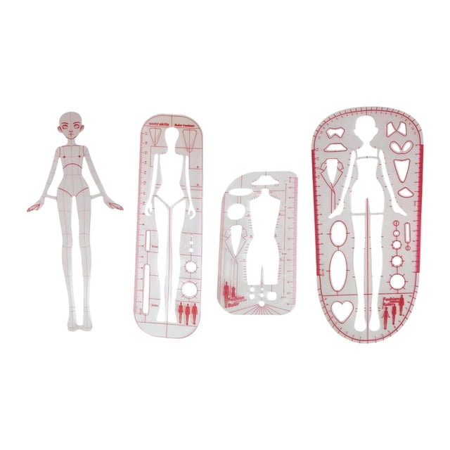 Conjunto de reglas de plantilla de dibujo de moda 4x 4 Patrones de modelos Patrones Convenientes Reglas de curva francesa para adaptación
