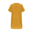 thumbnail image 4 of Patlollav 2025 Women Summer Casual V-Neck Short Sleeve Solid Dress, 4 of 6