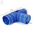 thumbnail image 3 of Gustave Cat Tunnel Cat Tube Toys 3 Way Collapsible, Cat Tunnels for Indoor Cats, Pet Cat Peek Hole Toy Ball for Puppy, Kitty, Kitten, Rabbit (Blue), 3 of 10