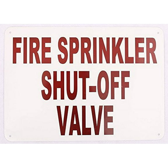 Fire Sprinkler Shut-Off Valve, Aluminum Sign, 10" x 14"