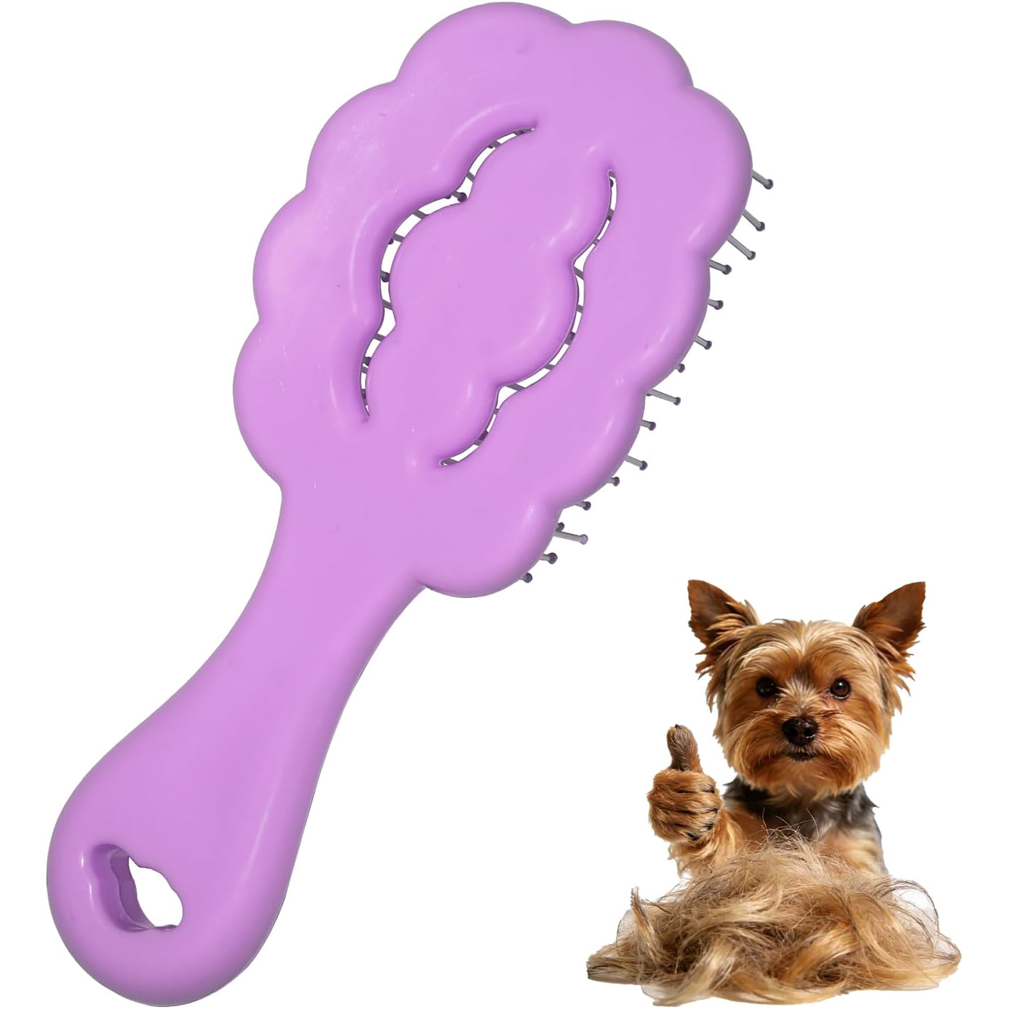 ACDANC Cloud Shape Small Dog Grooming Brush - Perfect for Shih Tzus, Yorkies, and Maltipoos - Ideal Puppy Hair Brushes for Maltese and Small Breeds (Purple)