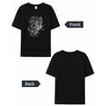 thumbnail image 6 of Men's T-Shirt Whale Animal Floral Line Art Short Sleeve Casual Tee Classic Crew Neck T-Shirt for Men, M, 6 of 7