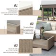 thumbnail image 4 of Patio Furniture Sets, 4-Piece Outdoor Sectional Sofa Set with Loveseat and Lounge Sofa, Armchair, Coffee Table, All-Weather Wicker Furniture Conversation Set for Backyard Garden Pool, Q16391, 4 of 11