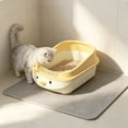 thumbnail image 6 of Top Entry Cat Litter Box with High Sides and Litter Scoop, Anti-Spill Large Capacity Covered Pan for Odor Control, Suitable for Large or Obese Cats, Yellow, 6 of 6