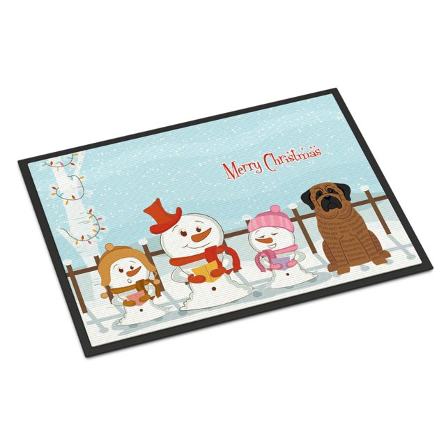 Caroline's Treasures Merry Christmas Carolers Mastiff Brindle Alfombrilla para interior o exterior 24 x 36 BB2346JMAT 24 x 36 Multicolor Caroline's Treasures BB2346JMAT