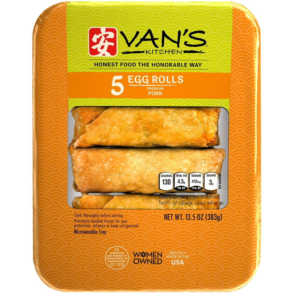Van's Kitchen Premium Pork Egg Rolls 13.5 oz. Tray