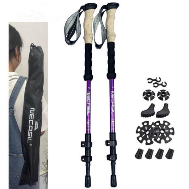 2 Bastones De Trekking De Fibra De Carbono - Ajustables Y Ligeros Para Senderismo Y Montañismo