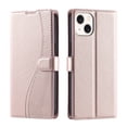 thumbnail image 1 of iPhone 13 Étui, Portefeuille en Cuir Pu à Rabat Porte-Cartes Support Magnétique, 1 of 5