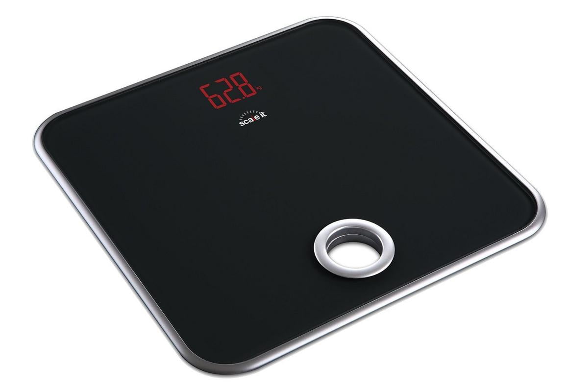 Scaleit Digital Bathroom Scale - Bright LED Display - Hang-able - Tempered Glass - 400 LB Capacity