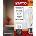 thumbnail image 5 of Satco S12150 LED A19 Light Bulb 8W 120V  Warm Dimming 3000K-2000K 800 Lumen E26 Medium Base (6 Pack), 5 of 11
