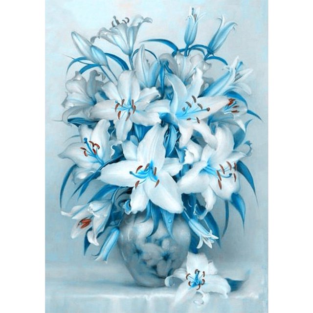 Taladro diamante pintura (DB2418) 5D DIY flor de lirio completo punto de cruz bordado Kit 40x50cm FLhrweasw Nuevo