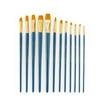 Royal & Langnickel - 12pc Zip N' Close Assorted Long Handle Artist Paint Brush Set - Gold Taklon 2