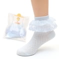 thumbnail image 7 of LYMAYTER 5 Pack Toddler Dress Socks Summer Kids Girls Ruffle Ankle Socks Mesh Princess Dress Socks 1-13Y, 7 of 7