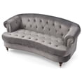 thumbnail image 3 of Passion Furniture PF-G0652A-L 70 in. Beverly Velvet 3-Seater Sofa with Nailheads Trim, Dark Gray, 3 of 5