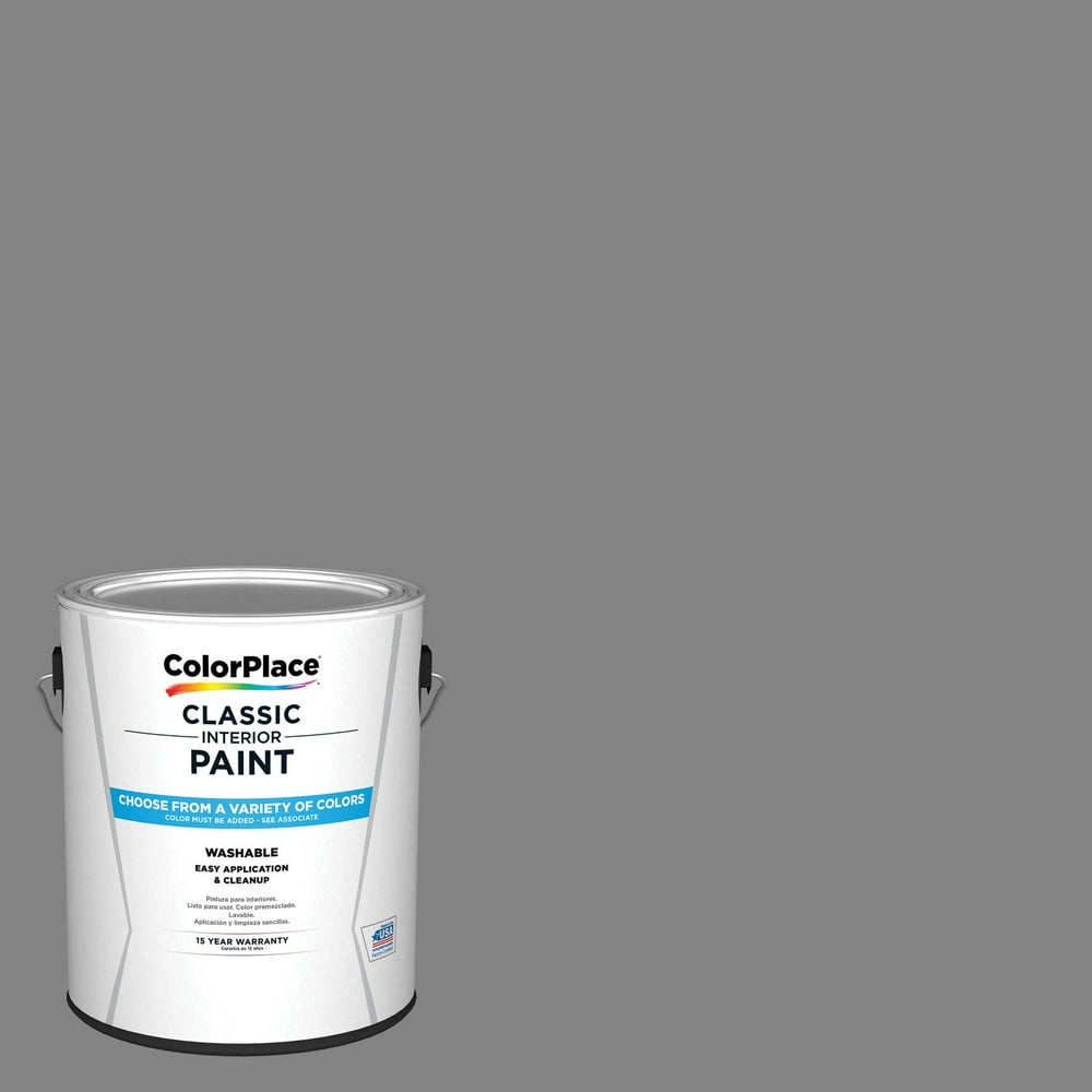 ColorPlace Classic Interior Wall & Trim Paint, Seal Grey, Satin, 1 Gallon