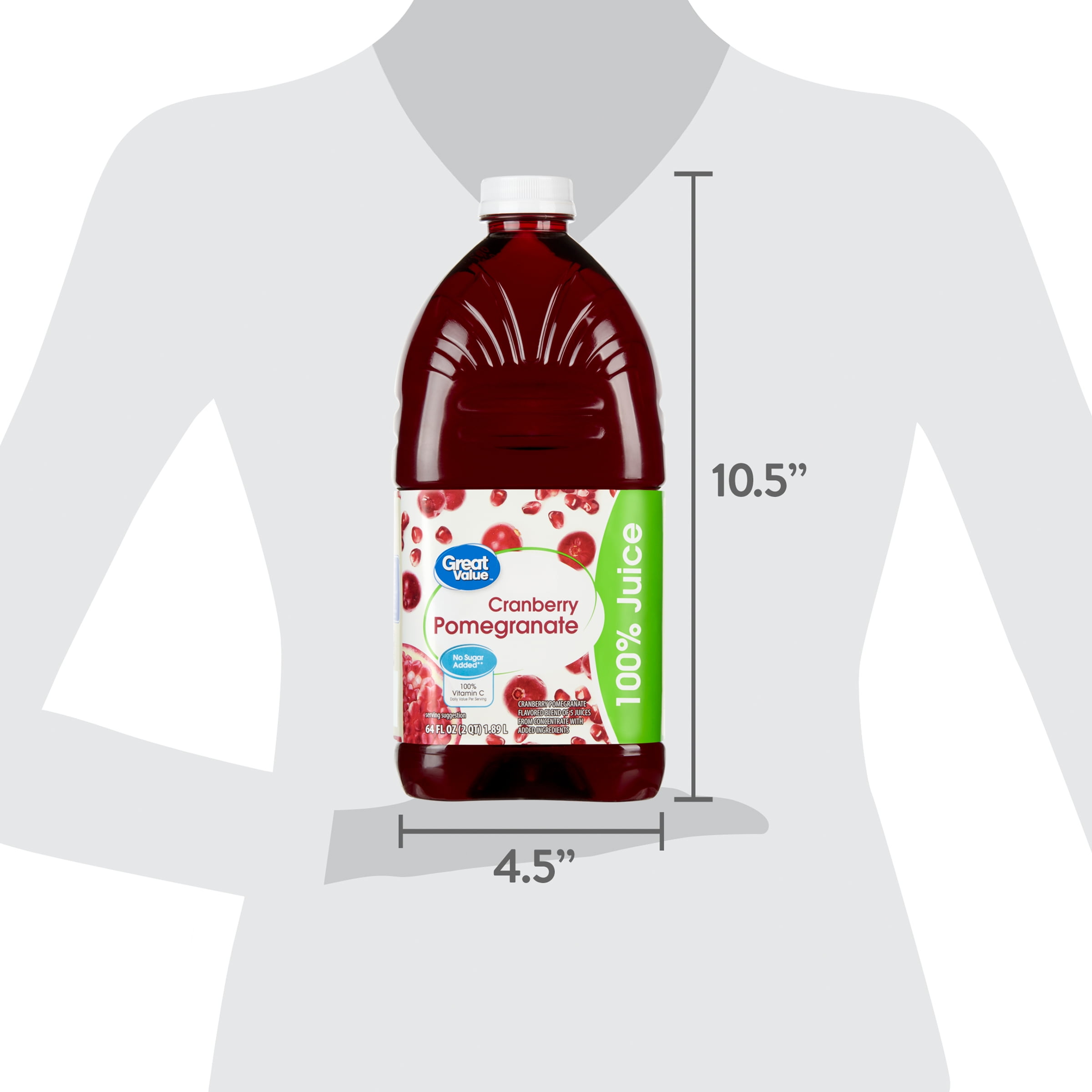 Great Value 100% Cranberry Pomegranate Juice, 64 fl oz