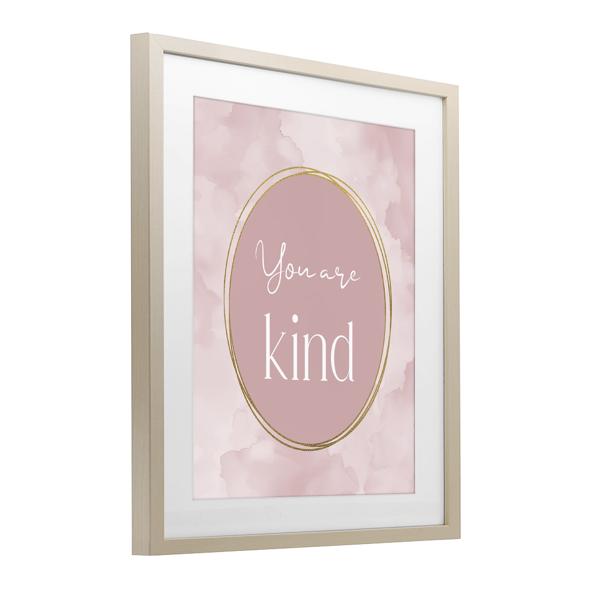 Stupell Industries Pink Golden Affirmation Birch Framed Print Under Glass, design by Christine Simpson Art