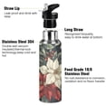thumbnail image 3 of Yayeee 33oz Insulated Water Bottle Double Wall Stainless Steel with Flip Straw Lid, White Christmas Leaves, 3 of 7