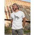 thumbnail image 2 of Howling Gray Wolf Sketch T-Shirt Men -Image by Shutterstock, Male 3X-Large, 2 of 4