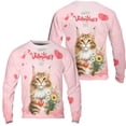 thumbnail image 3 of Happy Valentine's Day Maine Coon holding flowers All Over Print 3D Sweatshirt Unisex Merch Cat Lover Kitten Owner Gifts - 3005, 3 of 6