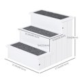 thumbnail image 2 of Pet Steps 3-Step Dog Stairs for Small Dogs Cats and Wooden Ramp with Storage Box Carpet Tread, White, 2 of 7