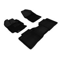 3D MAXpider Complete Set Custom Fit All-Weather Floor Mat for Select Toyota Venza Models - Kagu Rubber (Black)