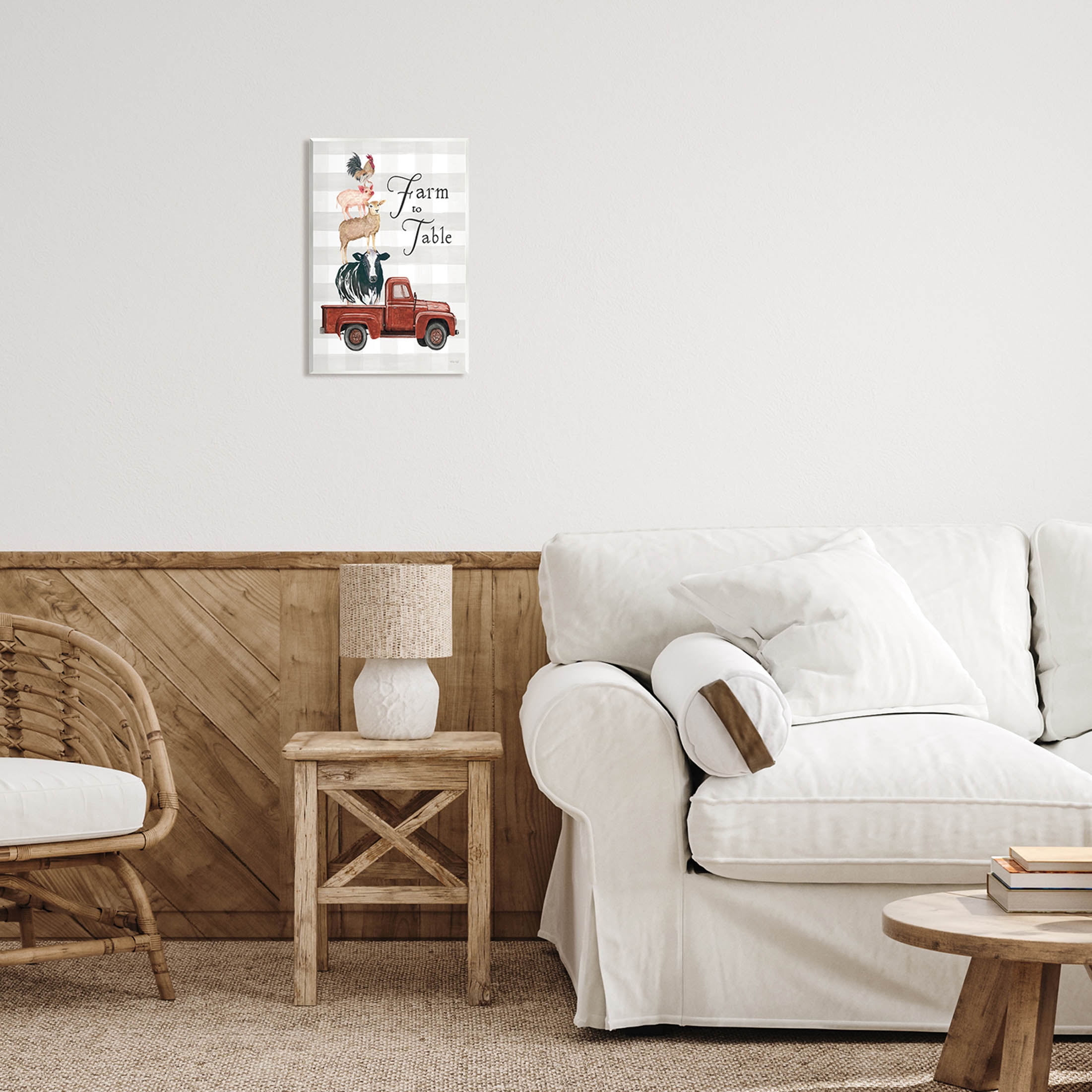 Stupell Industries Farm To Table Stacked Animals Graphic Art Unframed Art Print Wall Art, Design by Cindy Jacobs