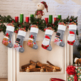 thumbnail image 4 of Magshion 6 Pack Christmas Stockings, 15'' Xmas Stockings with stunning embroidery Snowflake Santa Snowman Reindeer and Thickened Non-Woven material for Stairs Fireplace Hanging Xmas Home Décor, 4 of 9