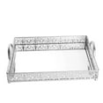 thumbnail image 6 of Efavormart 16"x12" Lace Silver Metal Decorative Serving Trays with Handles, Rectangle Mirrored Vanity Trays for Party, Wedding Tray, Kitchen Decoration, and Sweets Farmhouse Tray, 6 of 6