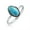 Blue-Turquoise, variant on Womens Western Silver Ring with Oval Cabochon Gemstone and Thin Band