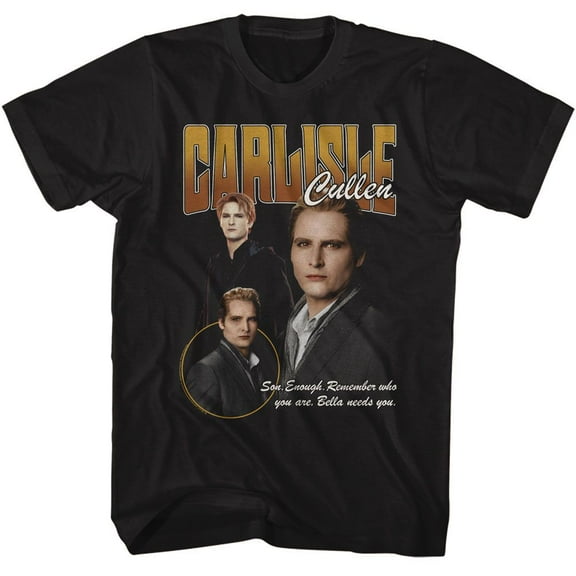 Twilight Carlisle Bella Needs You Quote Black Adult T-Shirt