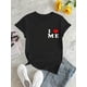 thumbnail image 2 of Camiseta De Mujer Ligera Y Suave VeranoChic Love Heart Graphic Tee for Women - Casual Round Neck Short Sleeve T-Shirt, Comfortable Summer TopFather's Day, Mother's Day, New Year, Spring Festival, Va, 2 of 6