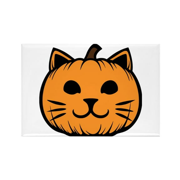 CafePress - Cat Jack O Lantern Pumpkin - Rectangle Magnet, 2"x3" Refrigerator Magnet