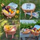 thumbnail image 3 of Juego de cestas de picnic de mimbre para 2 con mini mesa plegable para vino, bolsa térmica grande y kits de servicio de cubiertos para 2 personas, regalos para parejas, regalos de boda (Y2209-2-GR), 3 of 7
