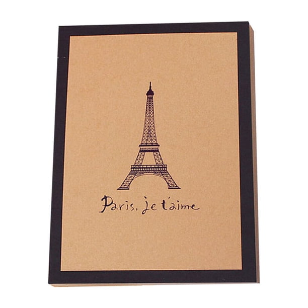 EeaseMX Álbum de fotos con diseño de Torre de París, estilo vintage, Kraft, colección DIY para graduación y hogar.
