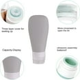 thumbnail image 4 of Juego de 4 botellas de viaje de silicona para contenedores de artículos de tocador, botellas portátiles recargables a prueba de fugas para cosméticos, champú, acondicionador para el cabello, loción, 4 of 6