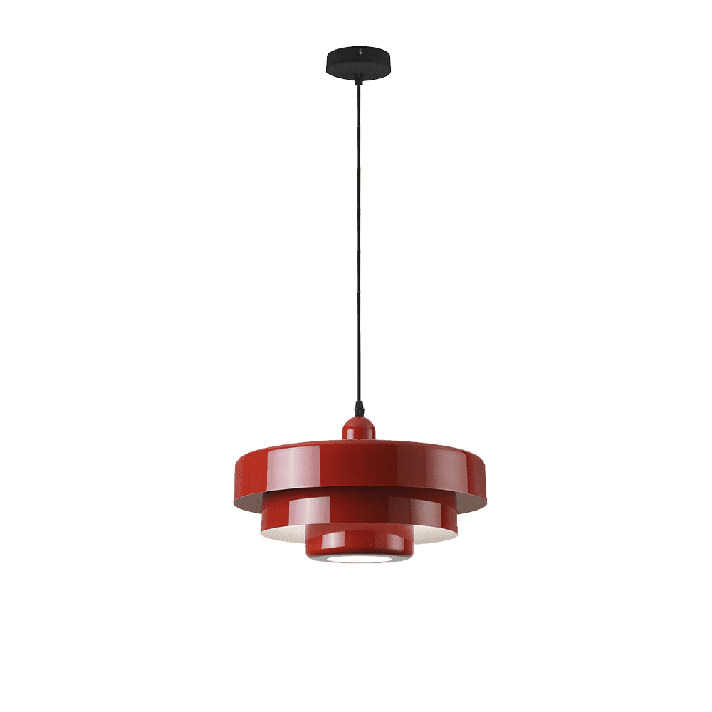 Mid Century Pendant Lamp 1-Light Ceiling Pendant Light 3-Layer Shade Design E26 Vintage Metal Flush Mount Light Fixtures For Dining Table Kitchen Island Hallway