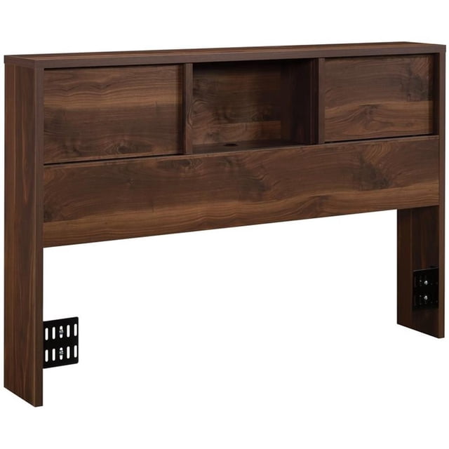 Pemberley Row Engineered Wood Grand Walnut Headboard Rectangular Adjustable Shelves 61.06"W Unassembled