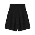 thumbnail image 4 of Xdegoge Skirts for Girls Linen High Elastic Waisted Skirts Tiered Smocked Mini Ruffle Skirt Preppy Flowy Skirt Vacation Casual Short Skirt Black 4T Pantalones Cortos Para Niños, 4 of 6