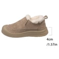 thumbnail image 7 of Rokment Womens Winter Snow Boots with Fleece Lined Wide Width Cold Weather Fashion Warm Suede Fuzzy Slip on Platform Flat Low Heel Ankle Booties Khaki Size 6.5, 7 of 7