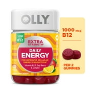 OLLY Extra Strength Daily Energy Gummy Supplement, 1000 mcg Vitamin B12, 60 Ct