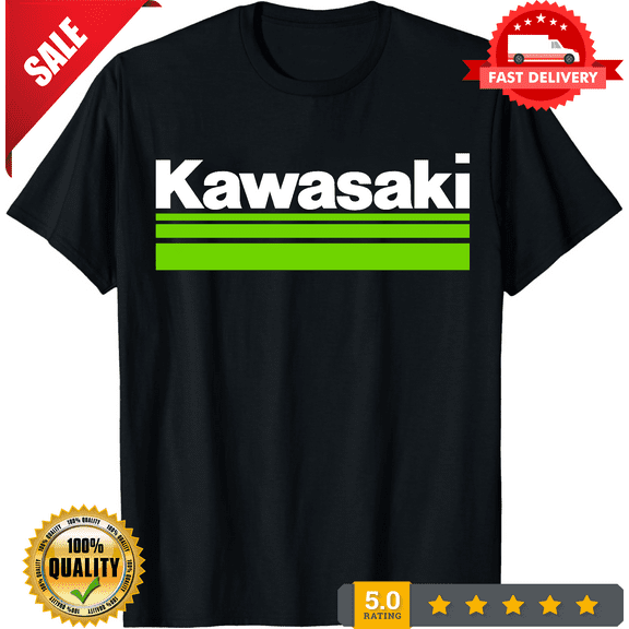 Rare KAWASAKI LOGO BLACK T-SHIRT GREEN Racing Sweatshirt Ninja Motorcycle Motor Bike, ULTRA LIMITED-TH71589