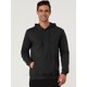 thumbnail image 2 of Sudadera con capucha negra para hombre, manga larga, cordón sólido, con bolsillo mediano, 2 of 6