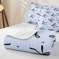 thumbnail image 4 of Erosebridal Dreamy Princess Bowknot Twin Quilt Set,Black Bowtie Ribbon Twin Coverlet Set For Kids,2 Pieces, 4 of 7