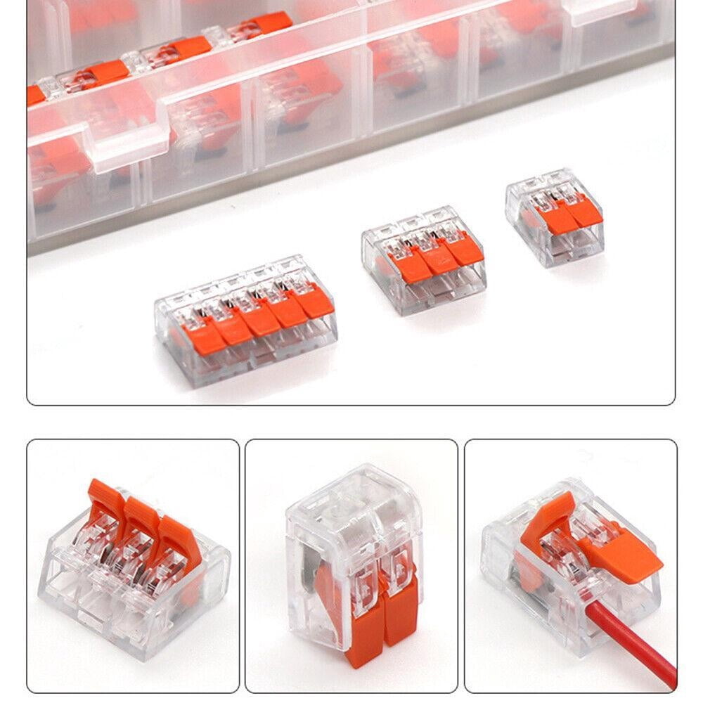 LigoWave 90Pcs/Set For Wago 221 Electrical Connectors Wire Block Clamp, Reusable Terminal Cable ,Orange