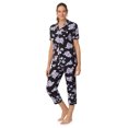 thumbnail image 3 of Aria Short Sleeve 100% Cotton Notch Collar Pajama Set with Pockets, Women’s Sizes S-4X, 3 of 6