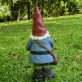 thumbnail image 4 of Hi-LIne - Funny Garden Gnome Holding Welcome Sign Statue, 4 of 6